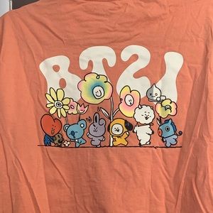 BT21 Flower Collection T-Shirt Coral Size L